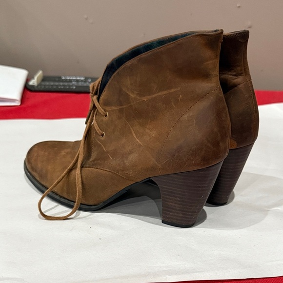 Indigo Tan Lace-Up Ankle Booties - Picture 3 of 5